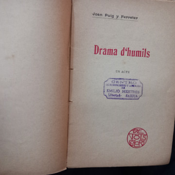 DRAMA D'HUMILS, JOAN PUIG Y FERRETER.