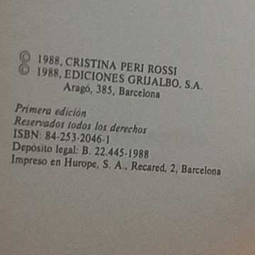 Solitario de amor, Cristina Peri Rossi.
