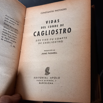 VIDAS DEL CONDE DE CAGLIOSTRO, CONSTANTIN PHOTIADES.