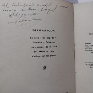 MIS CHARLAS CINEGÉTICAS, JENARO LABANDERA (FIRMADO).