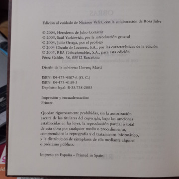 Obras completas I, Julio Cortázar