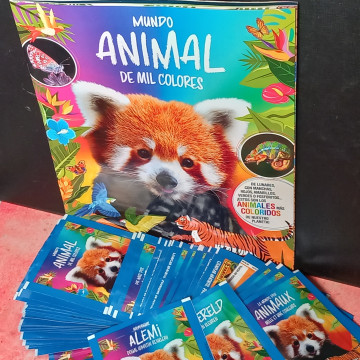 MUNDO ANIMAL DE MIL COLORES,  50 SOBRES CERRADOS + ÁLBUM NUEVO.