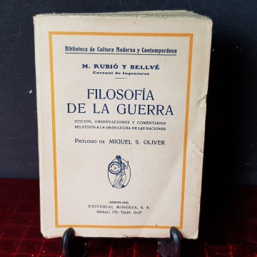 Filosofía de la guerra, m. Rubió i Bellve artículos la vanguardia 1915