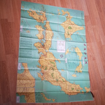 8 € Antiguo mapa original de Japón años 50