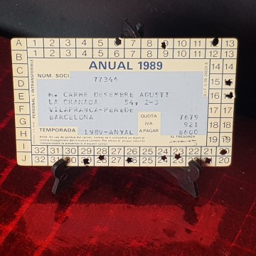 2 € Carnet Barça 1989 carnet soci FC Barcelona anual