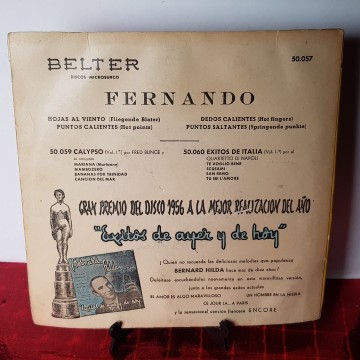 Acordeón alegre, Fernando y su acordeón vinilo single