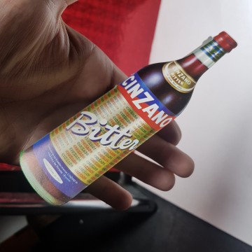 Publicidad troquelada Cinzano bitter años 60