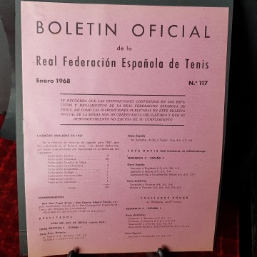 Boletín oficial de la Real Federación Española de Tenis enero 1968