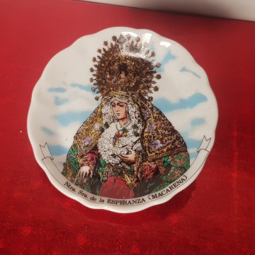 1 € Plato pequeño porcelana la Macarena Nuestra Señora de la Esperanza