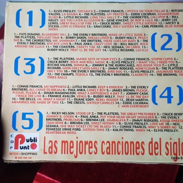 Caja 5 CD las mejores canciones del siglo Elvis Presley Ritchie Valens